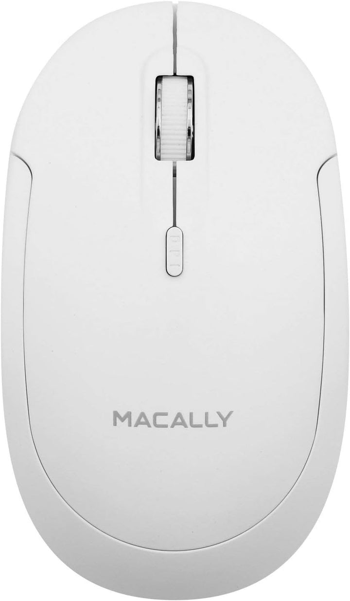 Macally BTDYNAMOUSE-W, optische Bluetooth Maus mit 3 Tasten und Scrollrad, drahtlose Mouse für Mac u