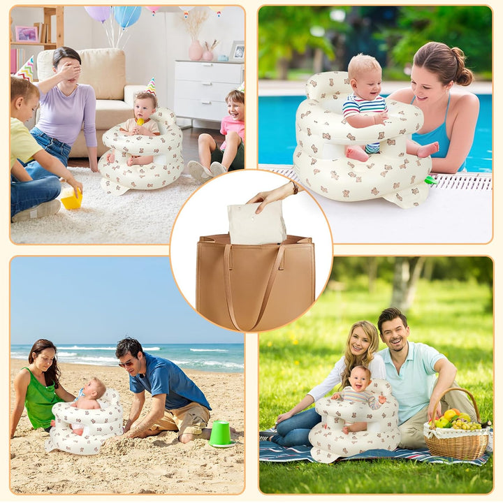 Tragbarer Aufblasbarer Babysitz Baby Sitzhilfe Sessel Leicht für 3 Monate bis 36 Monate Werkzeuglose