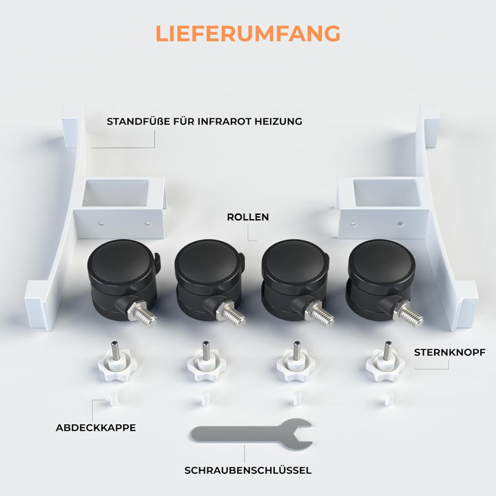 BR Bringer 2x Standfüsse für Infrarotheizung universell - Robuste Standfüsse für freistehende Verwen