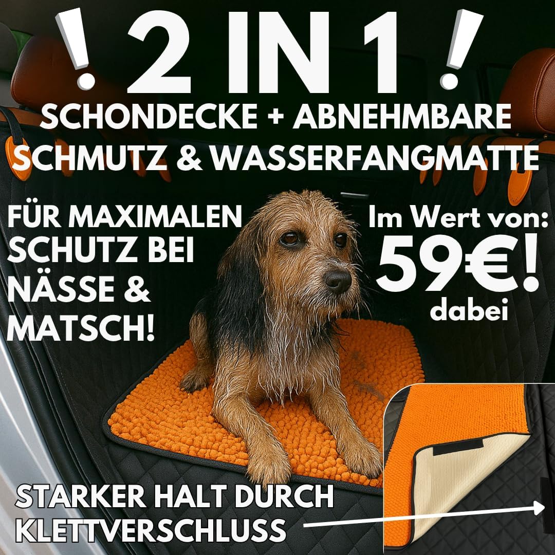Hundedecke Auto Rückbank fester Boden mit Schmutzfangmatte abnehmbar Hundebett grosse Hunde Autoscho