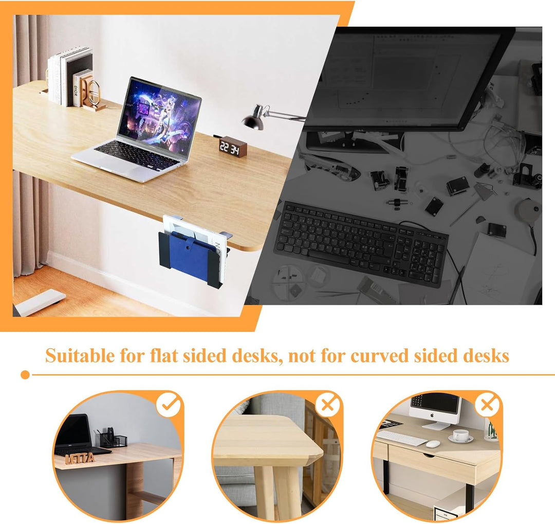 CPROPS 2 Stück Schreibtisch Seitenaufbewahrung Laptop, Verstellbare Schreibtisch Seitenhalterung für