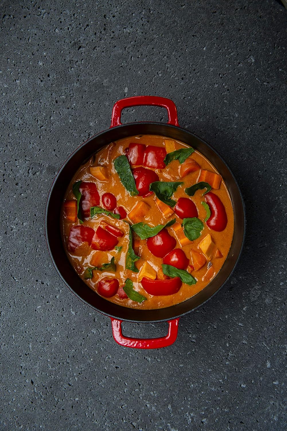 Combekk Gusseisen Topf, Dutch Oven, 100% Recycet, 28cm 6.8L, Für alle Herdarten, Rot Rot 28, Rot 28