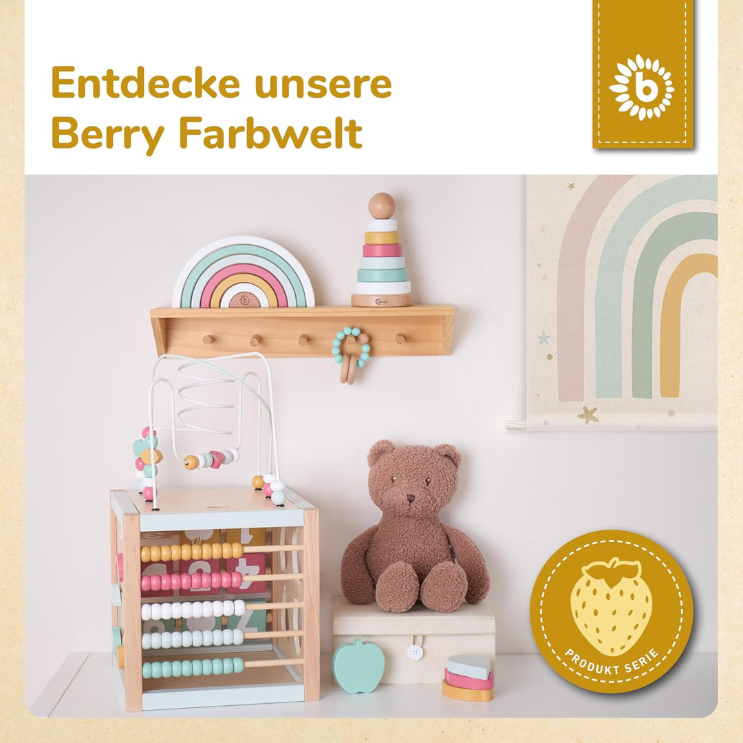 Bieco Motorikwürfel Berry XXL nachhaltiges Holz FSC® | Spielwürfel Baby | Motorikwürfel ab 1 Jahr Ac
