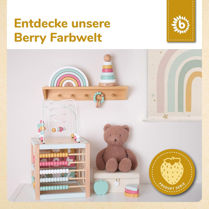 Bieco Motorikwürfel Berry XXL nachhaltiges Holz FSC® | Spielwürfel Baby | Motorikwürfel ab 1 Jahr Ac