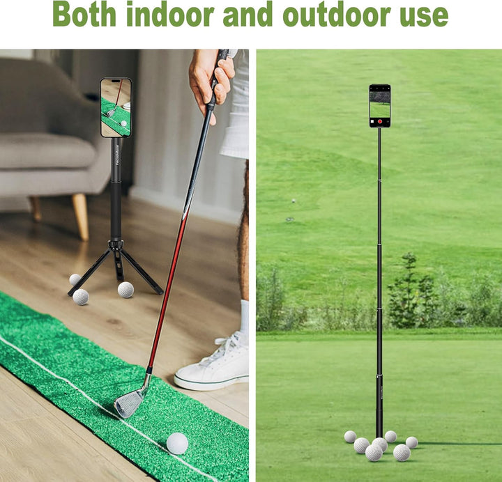 PrecisionMaster Golf Stativ Einbeinstativ, Magnetischer Golf-Filmstab, 135cm Verstellbares Aluminium