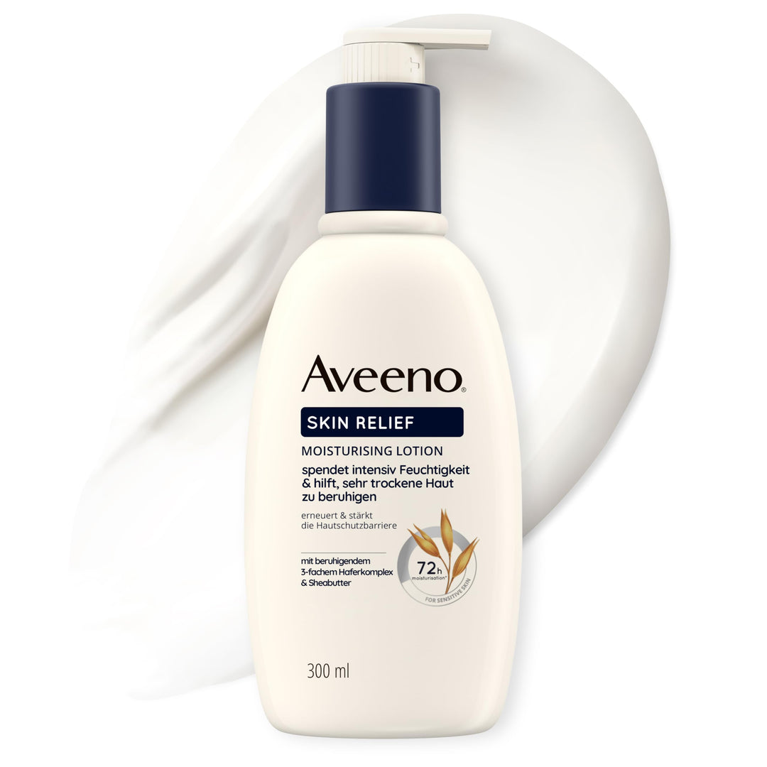 Aveeno Skin Relief Bodylotion – parfümfrei, spendet 72h Feuchtigkeit, beruhigt sehr trockene Haut, s