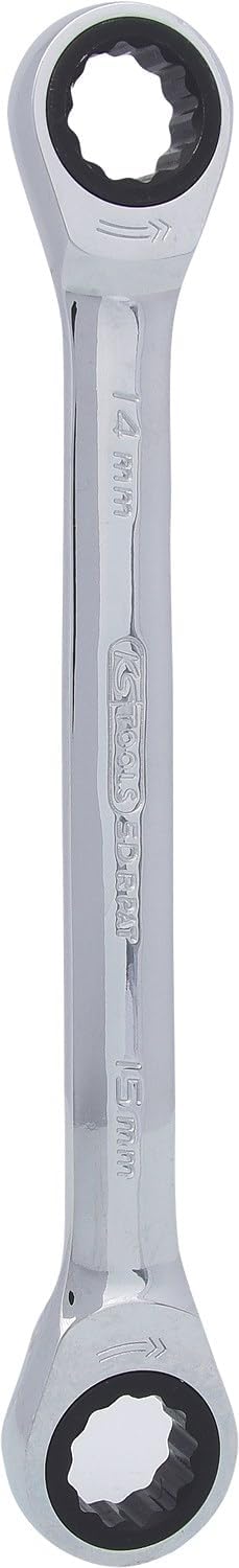 KS Tools 503.4505 GEARplus Doppel-Ratschenringschlüssel, 14x15mm, 14x15mm
