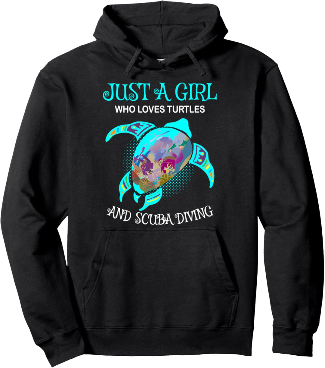 Nur ein Mädchen, das Schildkröten Und Tauchen liebt Pullover Hoodie