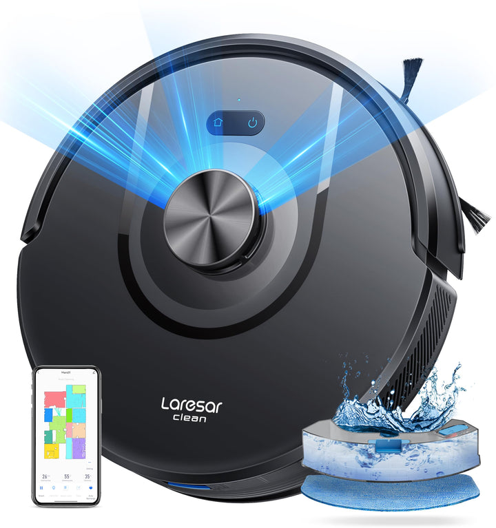 Laresar Clean Saugroboter mit Wischfunktion 3 in 1, 5000Pa Staubsauger Roboter mit Laser Navigation,