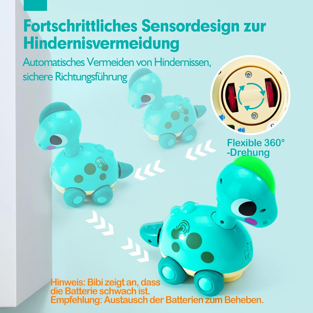 CubicFun Musik Baby Spielzeug Dinosaurier für 6-12-18 Monate, Kriechendes und Singendes Musikalische