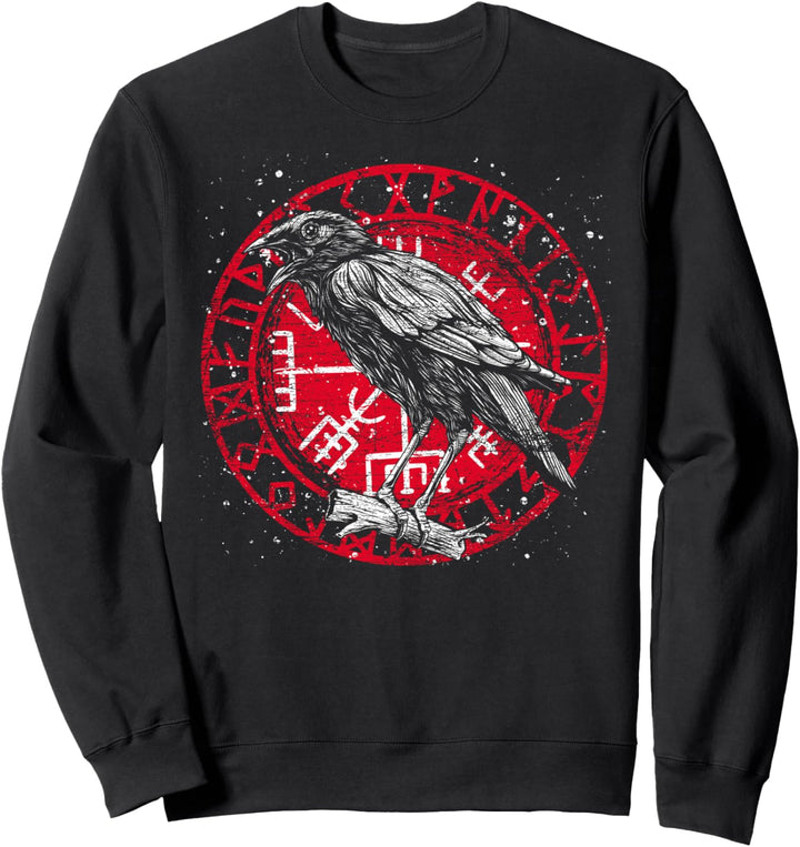 Valhalla Skandinavien Runen Odin Valkyrie Rabe Wikinger Sweatshirt