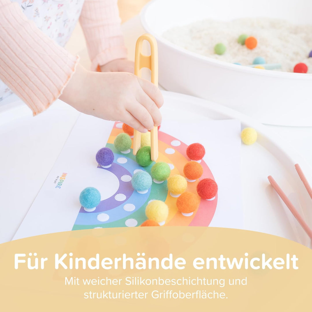 Inspire My Play 3 x Kinderpinzette für feinmotorische Fähigkeiten - Spielzeugzange für Kinder - sens