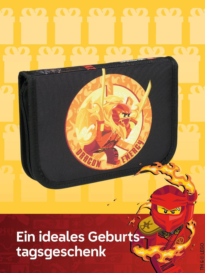 SKANDO BAGS Etui mit Inhalt Lego NINJAGO, Dragon Energy: Enthält Bleistifte, Farbstifte, Radiergummi