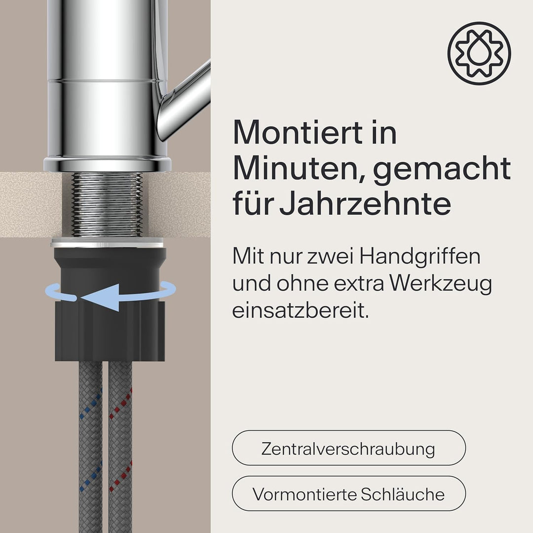 Küchenarmatur WK8 | Wasserhahn Küche | Armatur Spültisch | Mischbatterie für die Küche | Spültischar