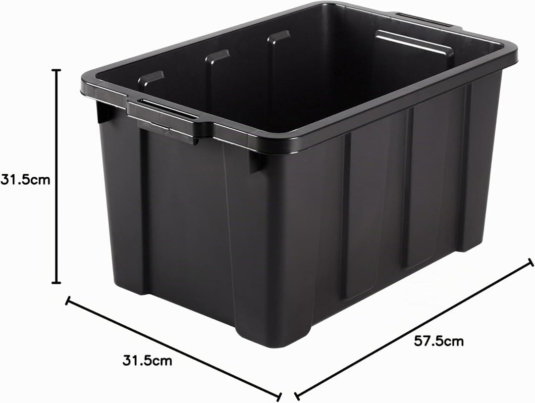 Iris Ohyama Heavy Duty Organisation Boxes, 50L, 3er-Set, Rot, Gross, Robust, Stapelbar, Aufbewahrung