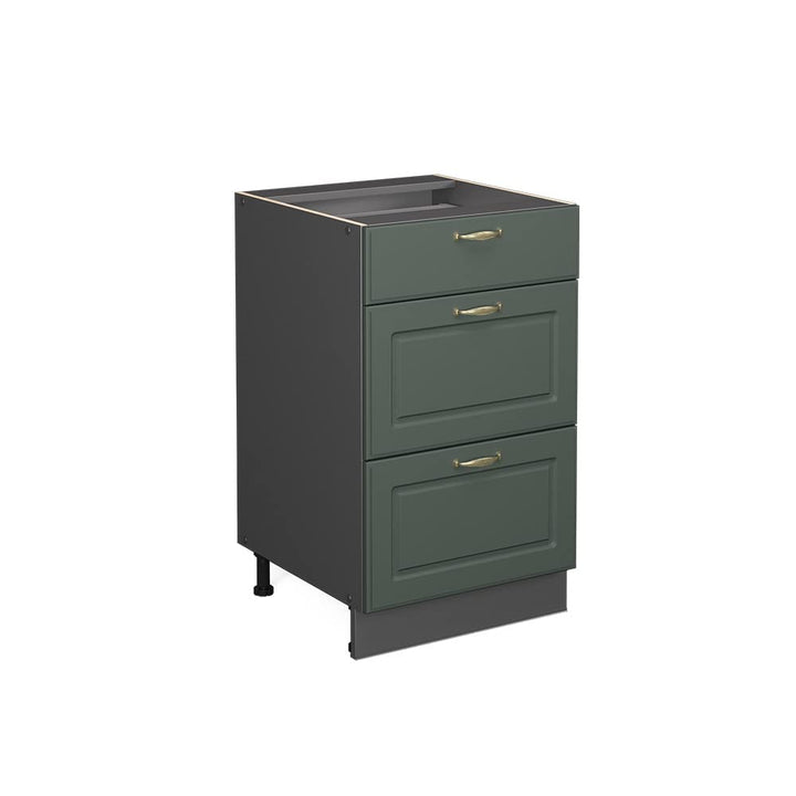 Vicco Küchenunterschrank Fame-Line, Grün-Gold Landhaus/Anthrazit, 50 cm ohne Arbeitsplatte Grün-gold