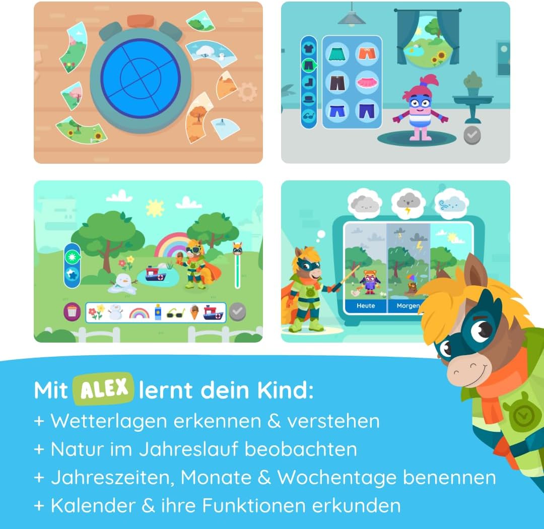 Edurino Figur Alex Jahreszeiten & Kalender ab 4 Jahren inkl. App | Innovatives & digitales Lernspiel
