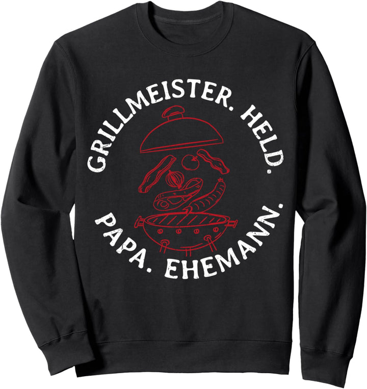 Grillmeister Held Papa Ehemann BBQ Geschenk Sweatshirt
