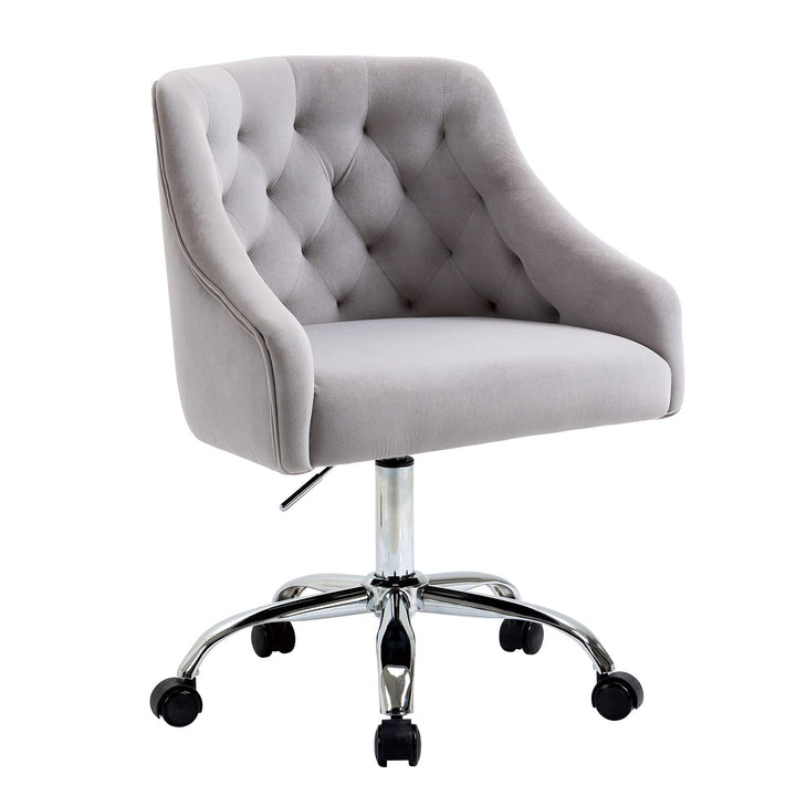 WOEOA Bürostuhl aus Samt,Schminkstuhl,Ergonomisch Drehstuhl,360° Drehbar, Höhenverstellbar,für Wohnz
