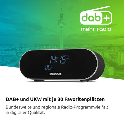 TechniSat DIGITRADIO 53 BT – Premium-Stereo-Radiowecker mit USB-Ladefunktion (DAB+, UKW, Uhr-/ Datum