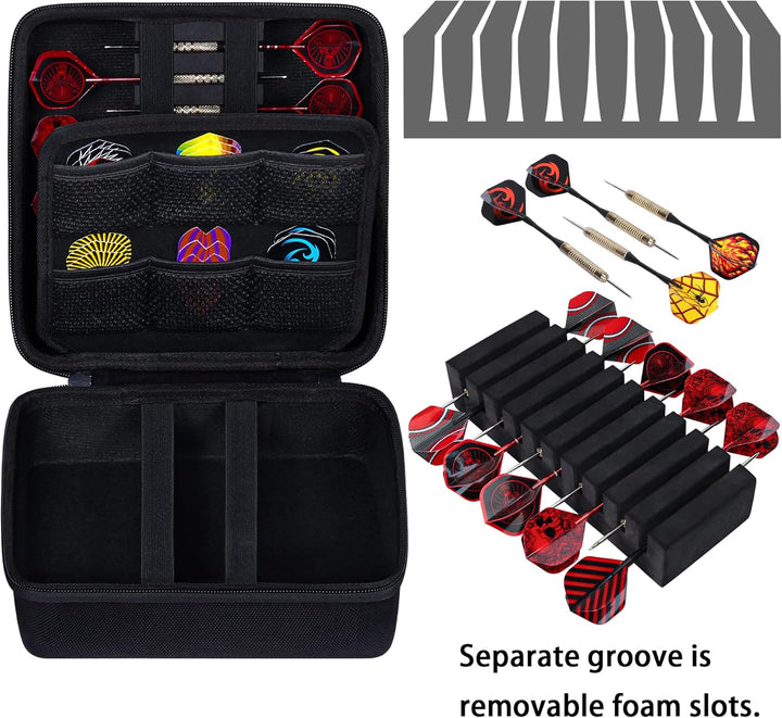 co2CREA Harte Eva Dart-Hülle für 20-Stahl Spitze oder weiche Spitze, Tragetasche mit Mesh-Taschen Sc