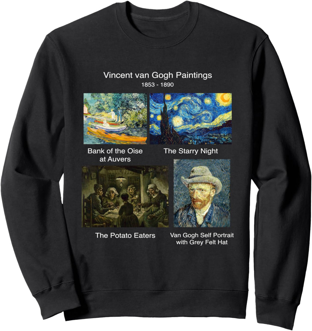 Vintage Retro Combination Of Vincent Van Gogh Paintings Arts Sweatshirt