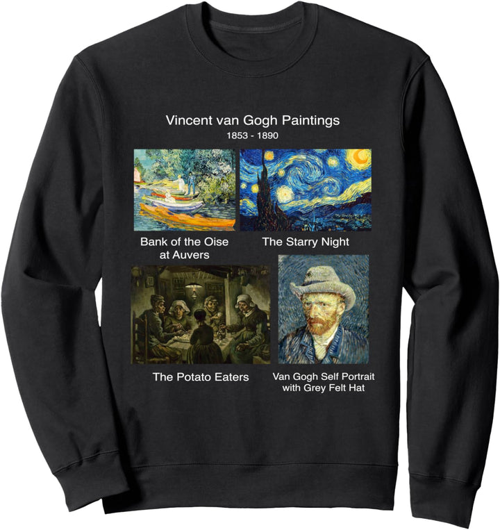 Vintage Retro Combination Of Vincent Van Gogh Paintings Arts Sweatshirt
