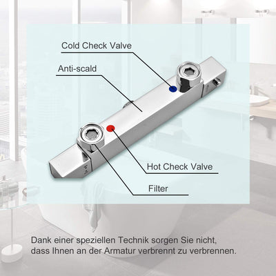 Thermostatarmatur Thermostat Brausebatterie Duscharmatur Duschthermostat Mischbatterie Dusche mit 38