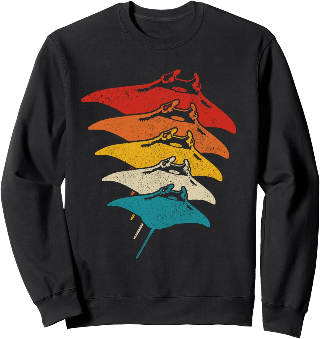 Manta Rochen Tauchen Mantarochen Vintage Taucher Geschenk Sweatshirt