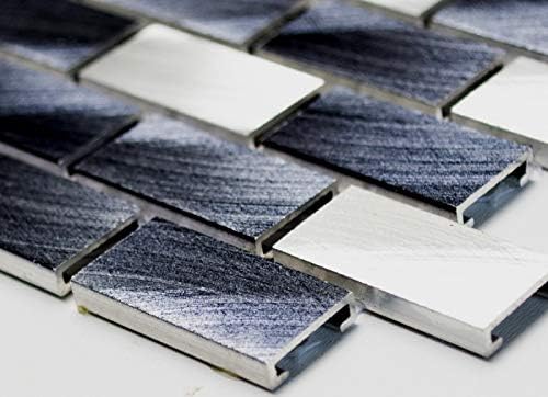 Mosaik Rückwand Aluminium Stäbchen schwarz Fliesenspiegel Küche MOS48-0208_f
