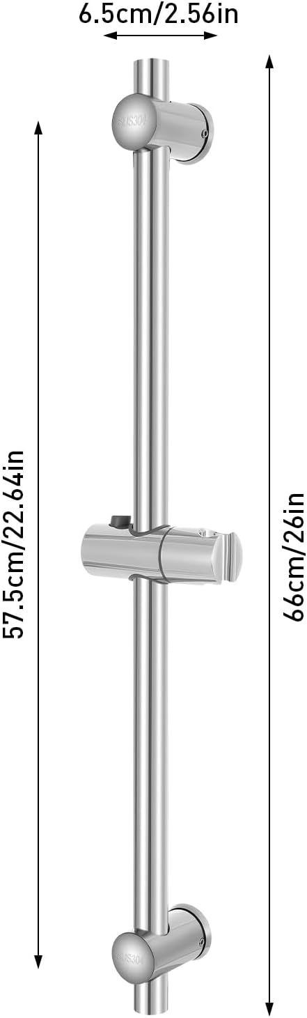 Brausestangenset Edelstahl, Duschstange mit 360°Drehbar Handbrause, Shower Head Holder, Handbrause S