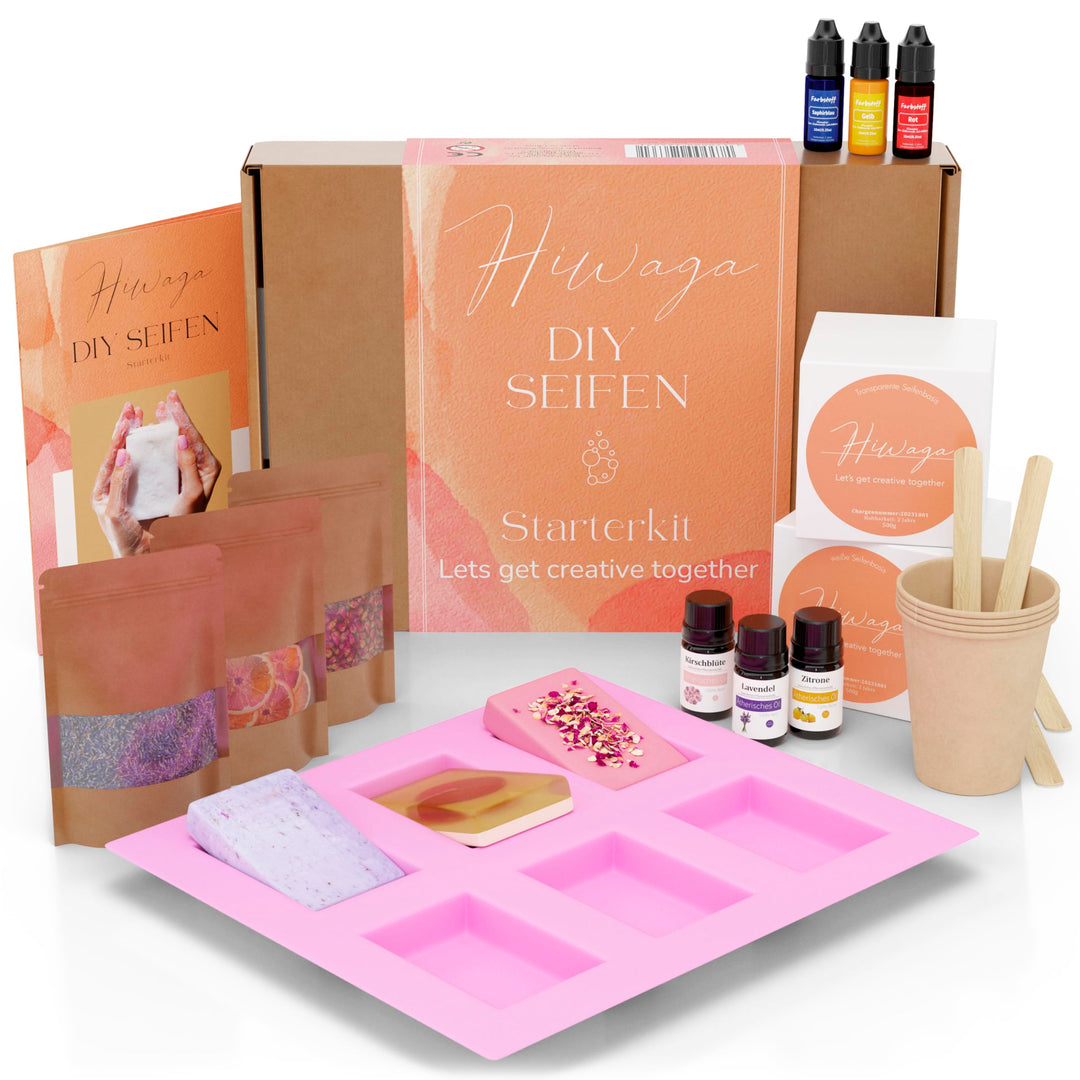 Hiwaga DIY Seifen selber Machen Set für Erwachsene, Starterkit für kreative Seifenherstellung, Seife