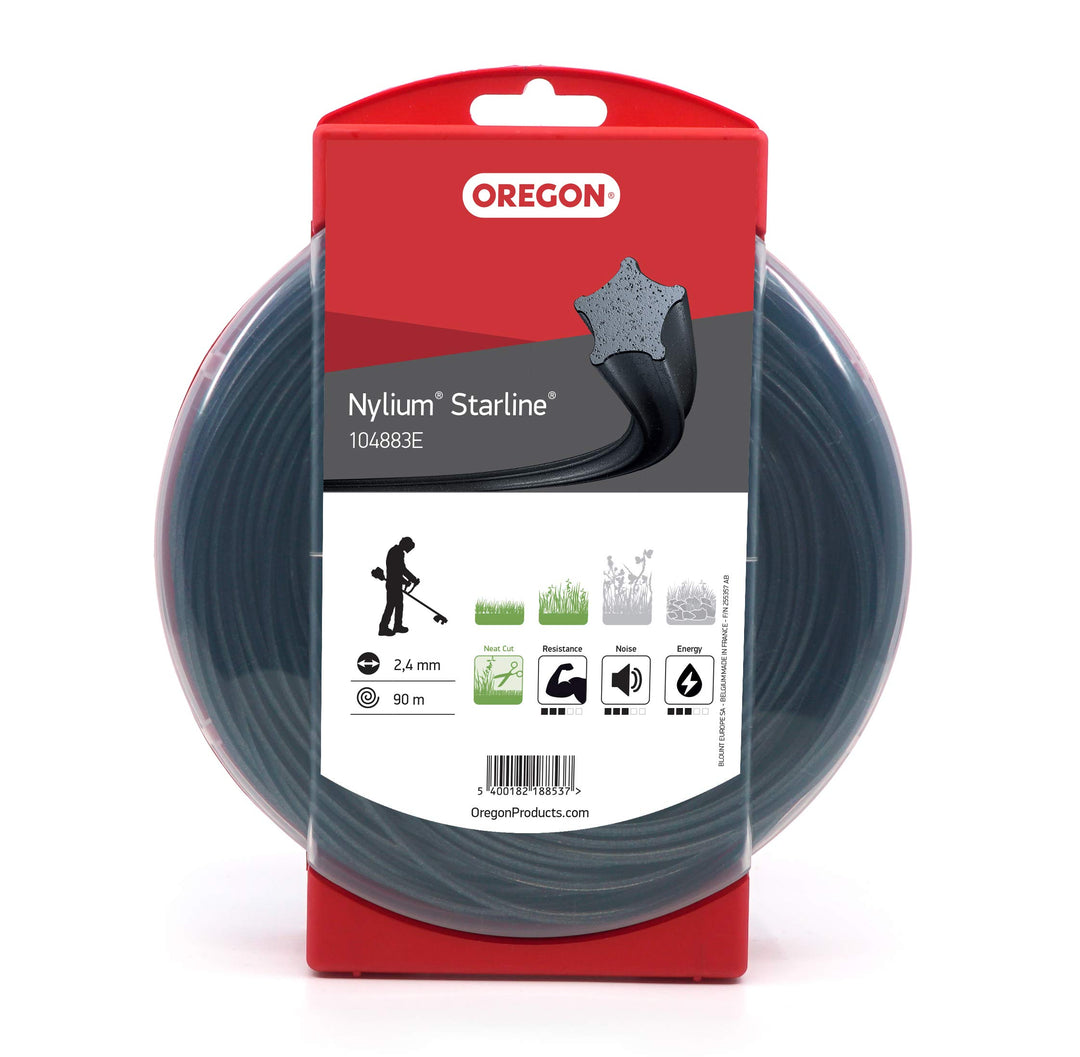 Oregon Nylon Sternförmiger Mähfaden 2,4 mm, Für hohes Gras, Unkraut, Rasen und dichte Vegetation, St