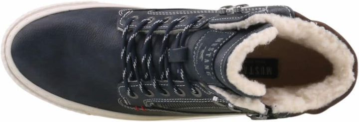 MUSTANG Herren Stiefel Schnürboots 44 EU Blau, 44 EU Blau