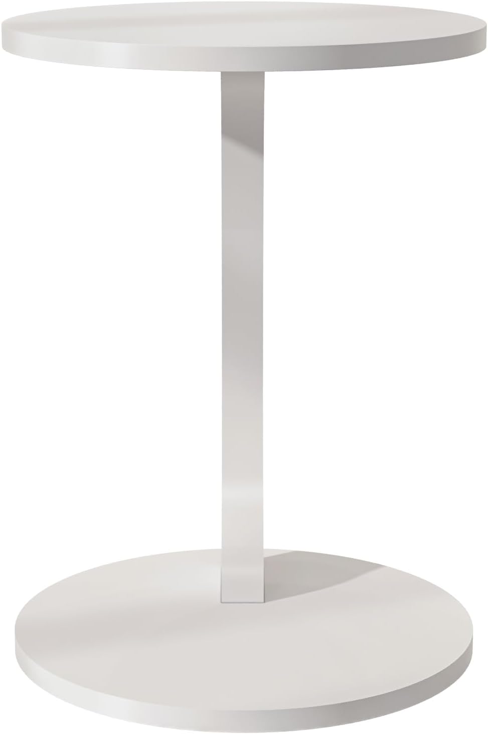 Tubibu MDF - C Form Kleiner Beistelltisch, Runder Tisch als Ablagefläche für Couch und Sofa mit Roll