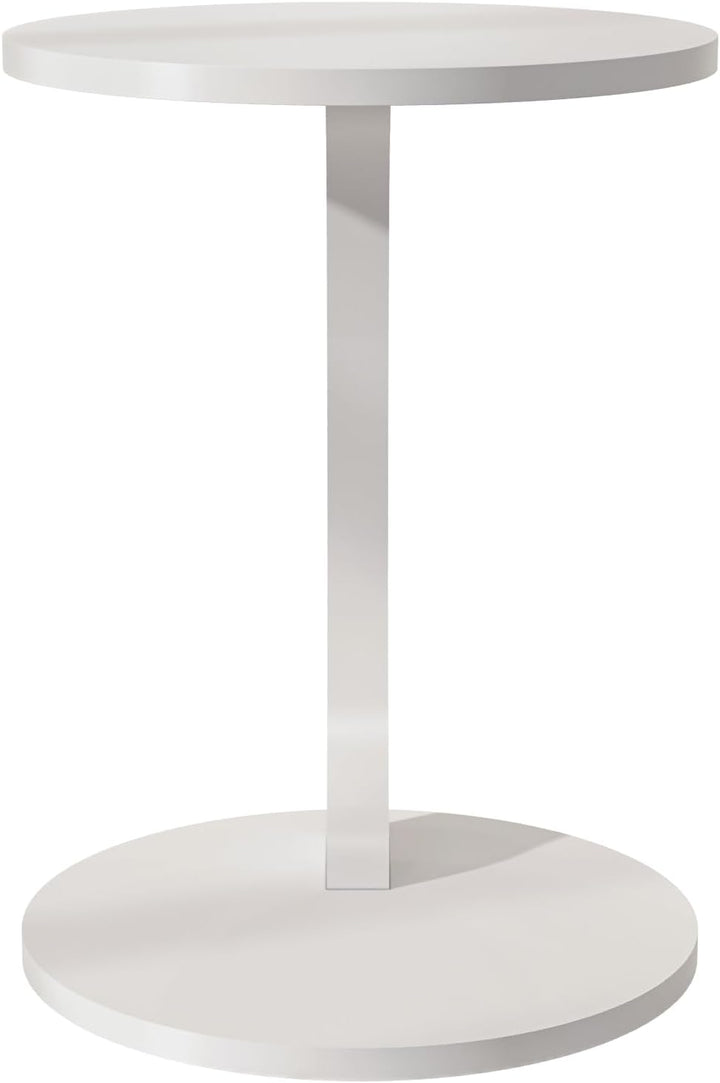 Tubibu MDF - C Form Kleiner Beistelltisch, Runder Tisch als Ablagefläche für Couch und Sofa mit Roll