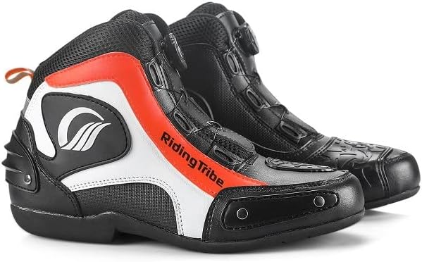 Msport Motorradstiefel für Motorradfahrer, rutschfest, atmungsaktiv 41 EU Rot, 41 EU Rot