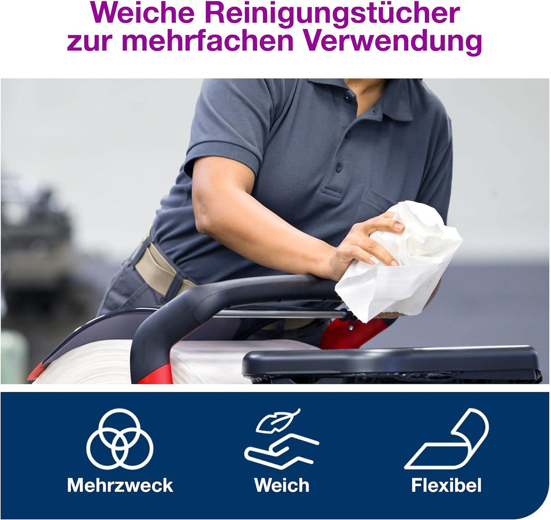 Tork 510104 Reinigungstücher für W1 Bodenständer- und Wandhalter-System / 1-lagige Putzrolle in Weis