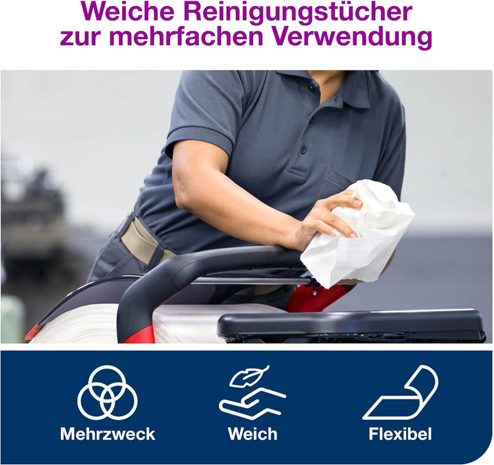 Tork 510104 Reinigungstücher für W1 Bodenständer- und Wandhalter-System / 1-lagige Putzrolle in Weis
