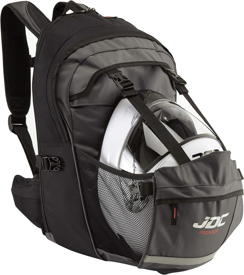 JDC Motorrad Rucksack Wasserdicht mit Helmhalterung/Träger 24Lerweiterbar bis 36L – Frontier
