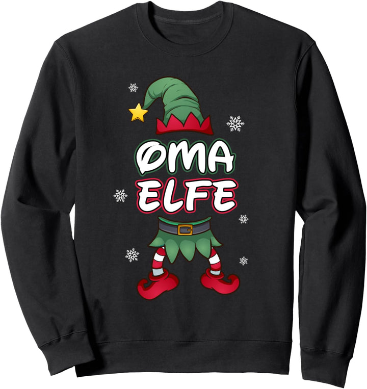 Oma Elfe Weihnachtsoutfit Partnerlook Geschenk Weihnachten Sweatshirt