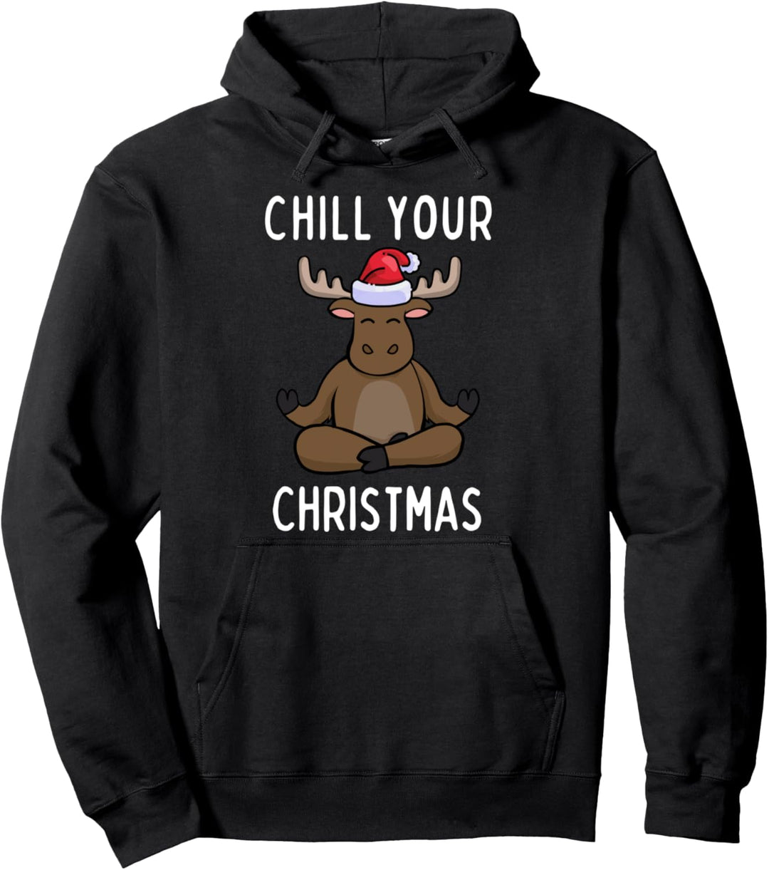 Rentier Christmas Yoga Namaste Chill Spruch Geschenkidee Pullover Hoodie