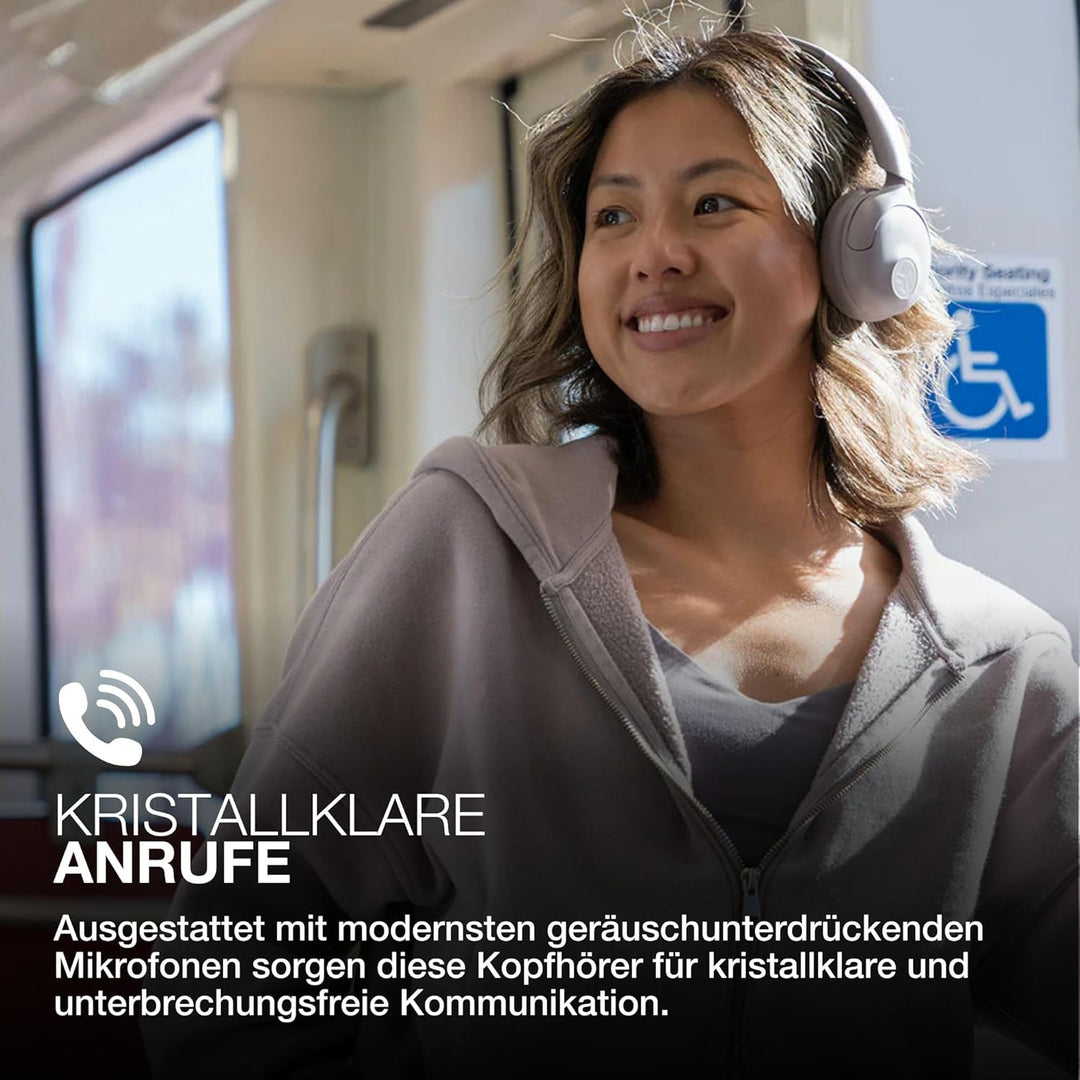 JLab Go Lux ANC Kopfhörer Noise Cancelling - Kabellose Bluetooth On Ear Kopfhörer mit Mikrofon, Akti