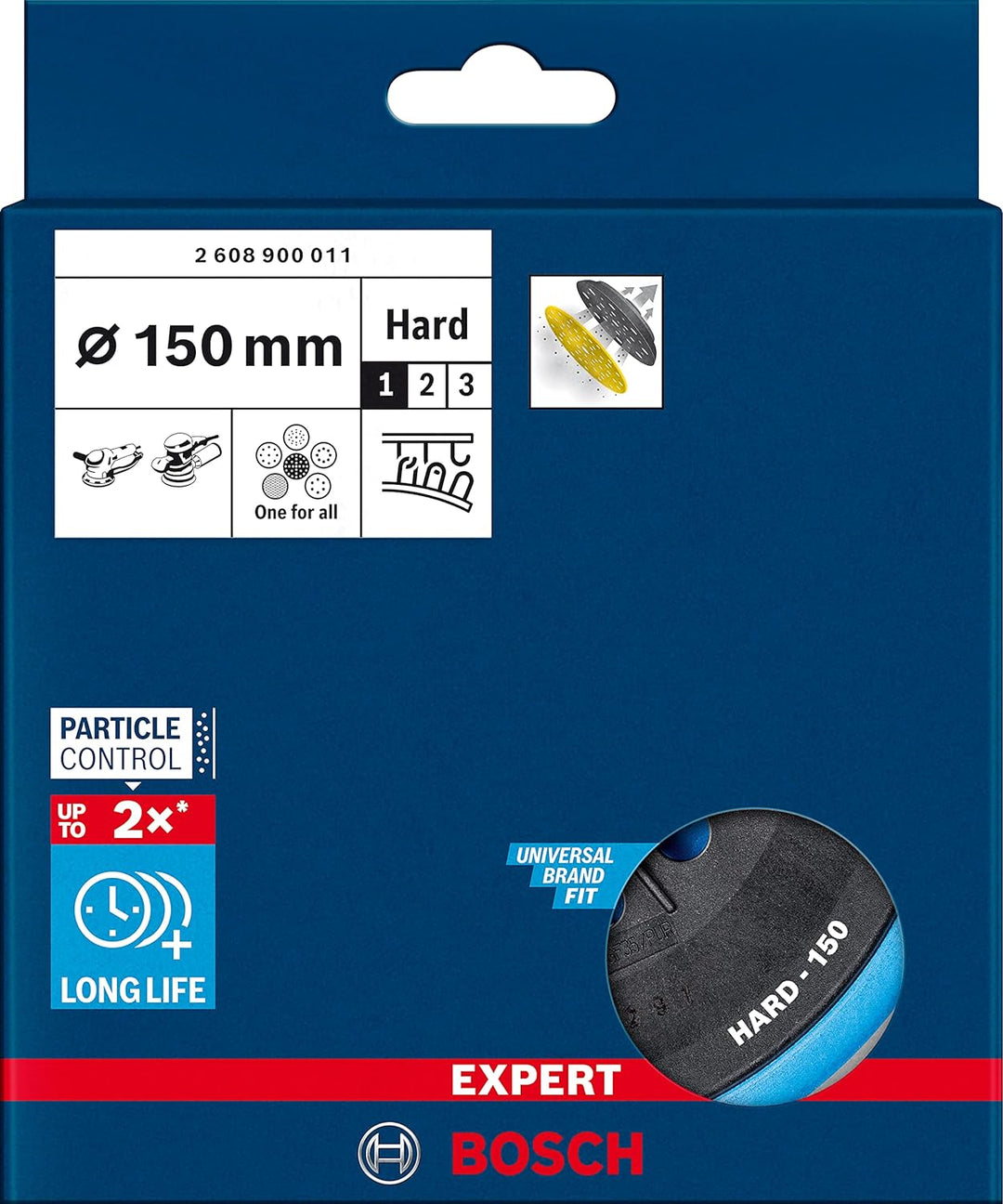 Bosch Professional 1x Expert Multihole Stützteller (für Bosch, Version hart, Ø 150 mm, Zubehör Exzen