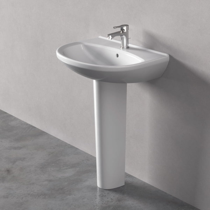 Ideal Standard BC647AA Alpha Waschtischarmatur mit Zugknopf-Ablaufgarnitur Mit Stange zur Steuerung