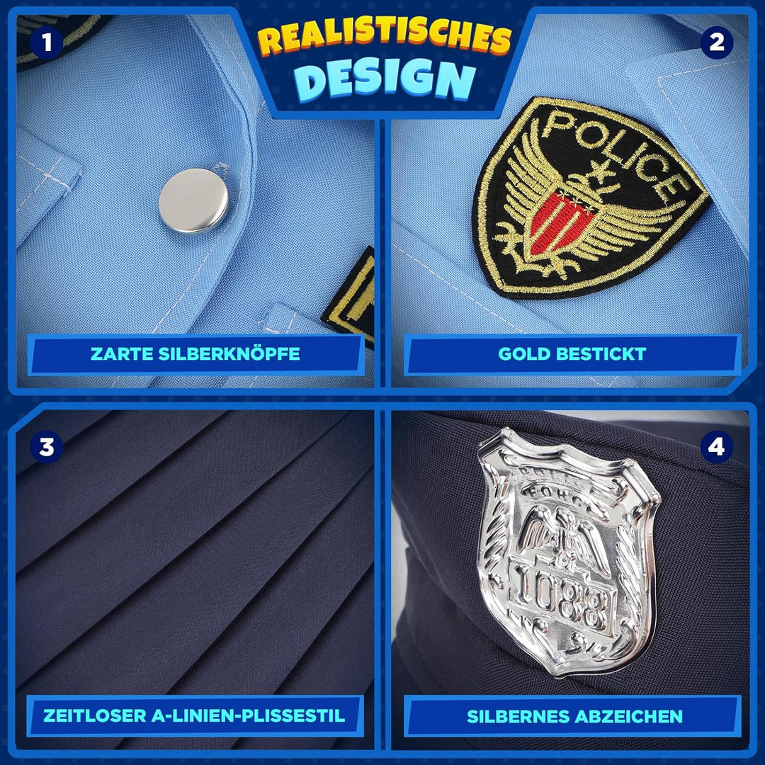 INNOCHEER Polizei Kostüm Kinder, Polizei Kostüm für Kinder, Polizei Spielzeug für Kinder Jungen Hall
