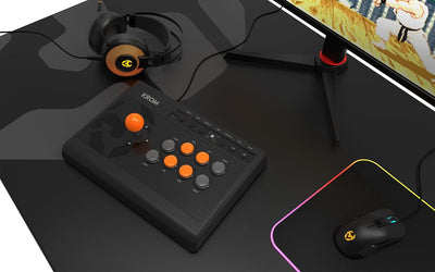 KROM Gamepad Kumite -NXKROMKMT- Kabelgebundenes Gamepad Arcade Fighting stick, für PC/PS3/PS4/XBOX O