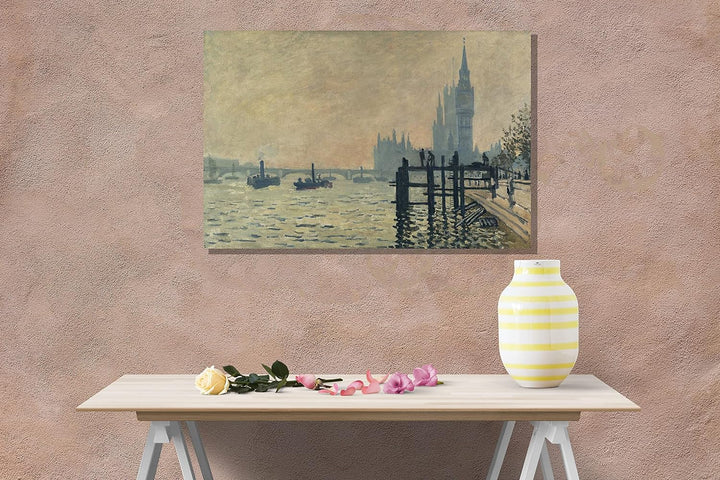 Claude Monet Leinwandbild "The Themes Below Westminster", gerahmt, 86 x 61 cm