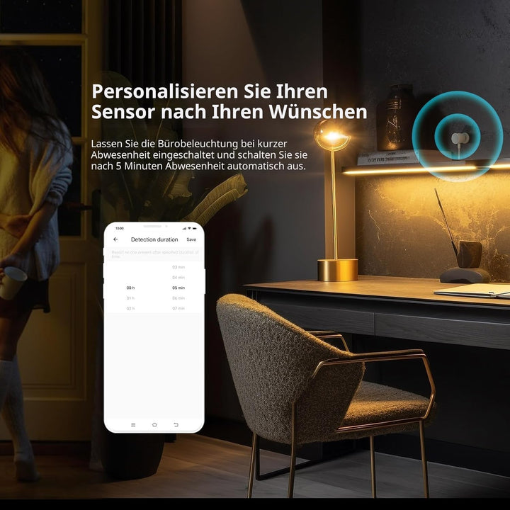 SONOFF SNZB-06P Zigbee 3.0 Menschlicher Präsenzsensor, Menschliche Präsenz Sensor Detektor,5,8 GHz M