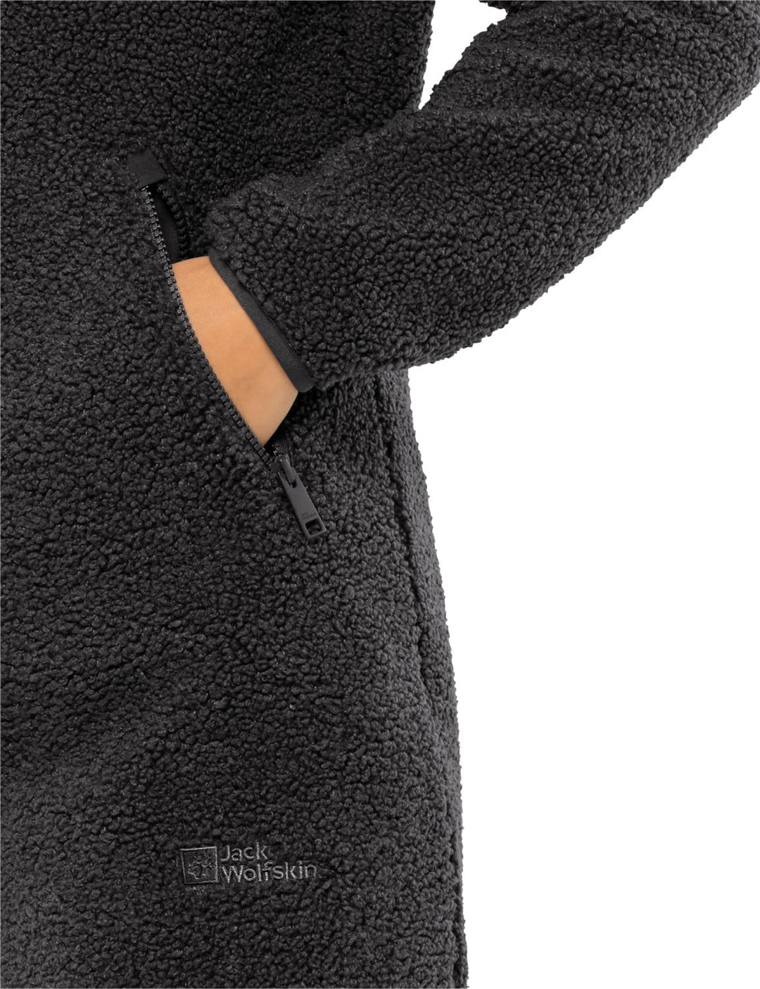 Jack Wolfskin Damen High Curl Coat W Fleece-Jacke, Schwarz